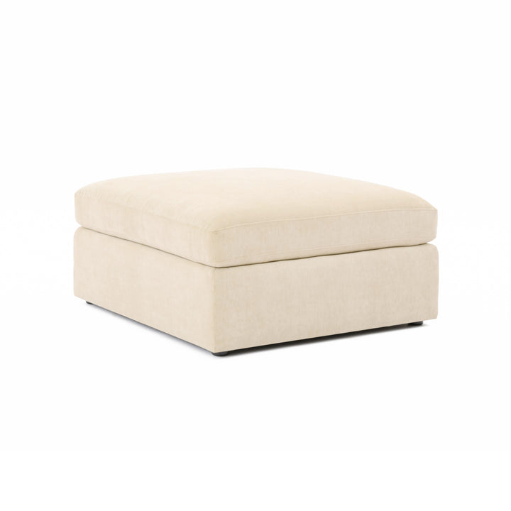 Aiden Beige Contract-Grade Chenille Ottoman