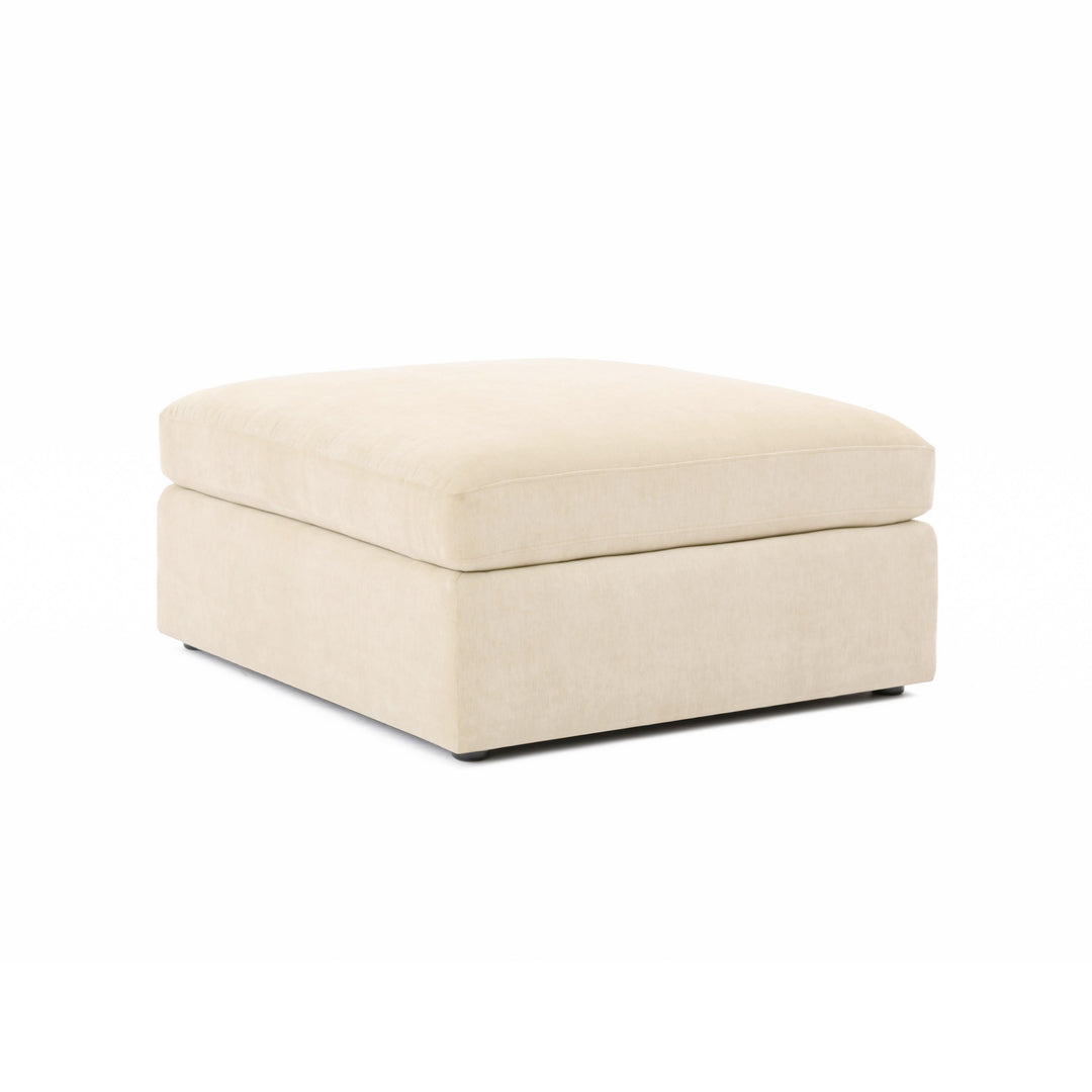 Aiden Beige Contract-Grade Chenille Ottoman