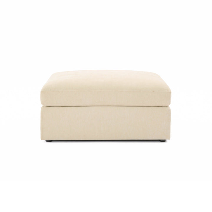 Aiden Beige Contract-Grade Chenille Ottoman