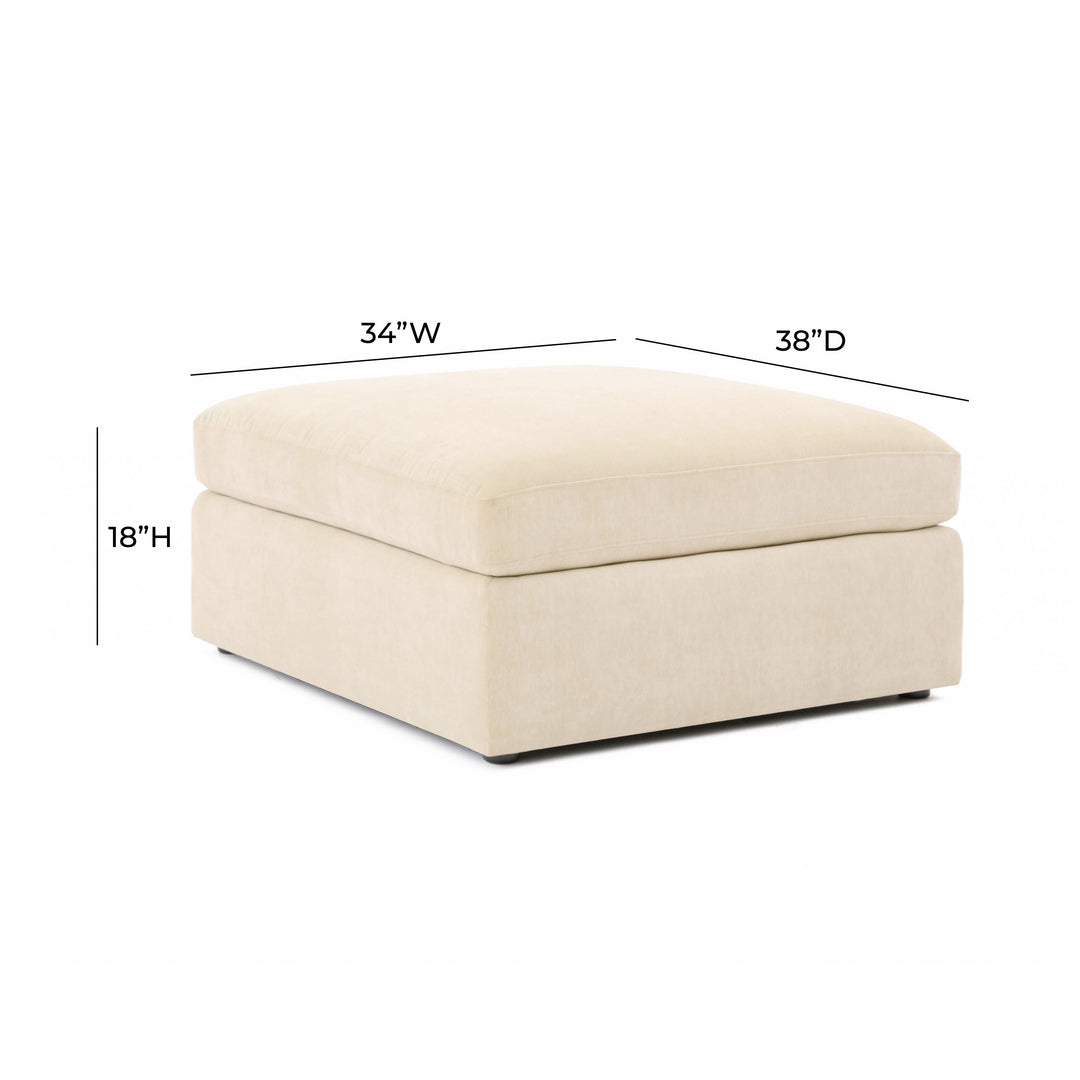 Aiden Beige Contract-Grade Chenille Ottoman