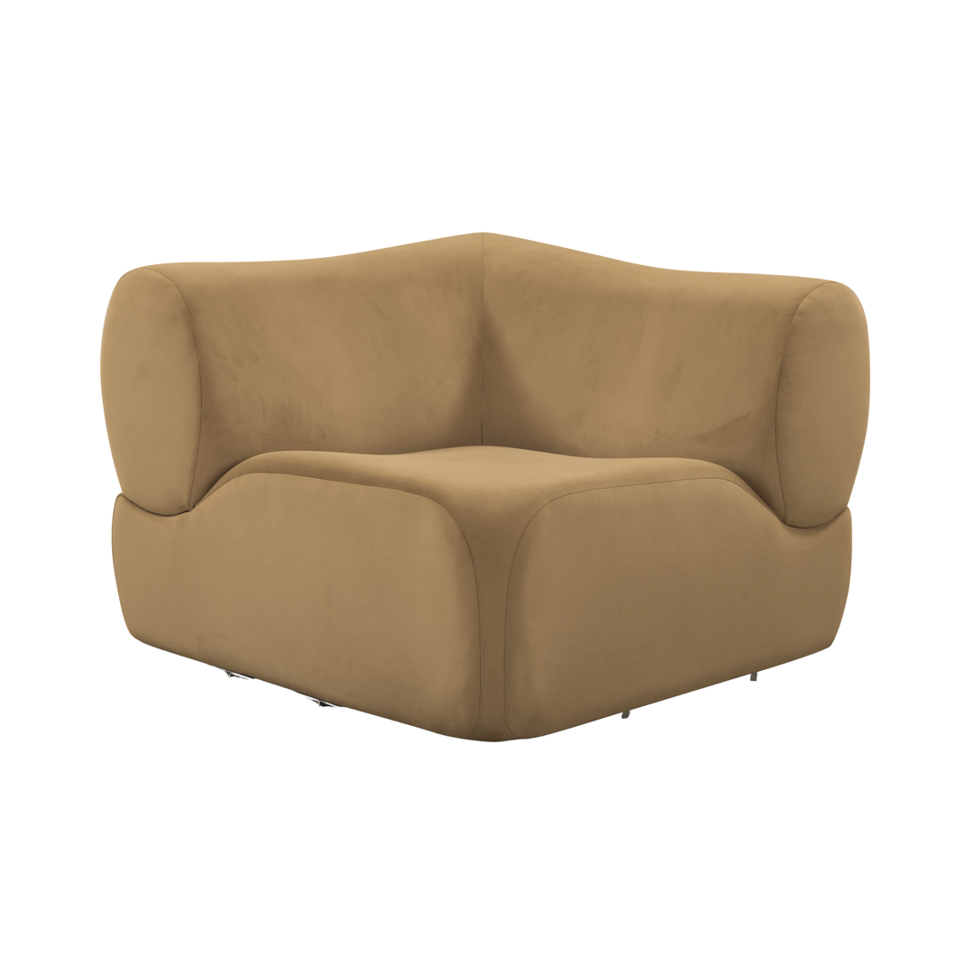 Zenith Latte Brown Performance Velvet Corner Wedge