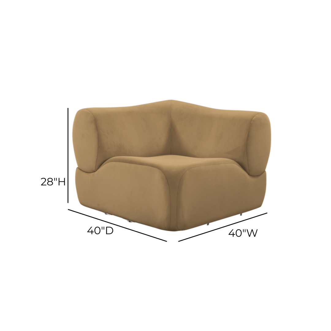Zenith Latte Brown Performance Velvet Corner Wedge