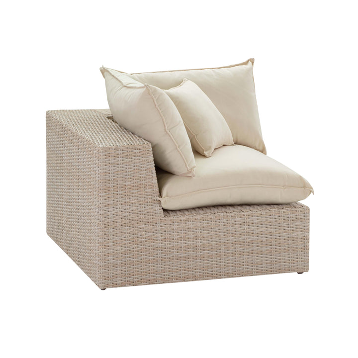 Cali 120" Natural Wicker Outdoor Modular Sofa