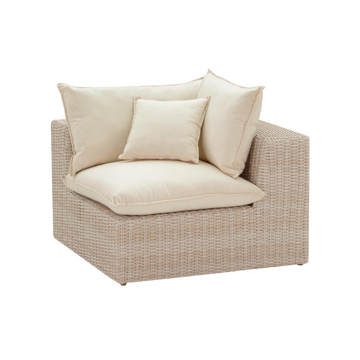 Cali 120" Natural Wicker Outdoor Modular Sofa