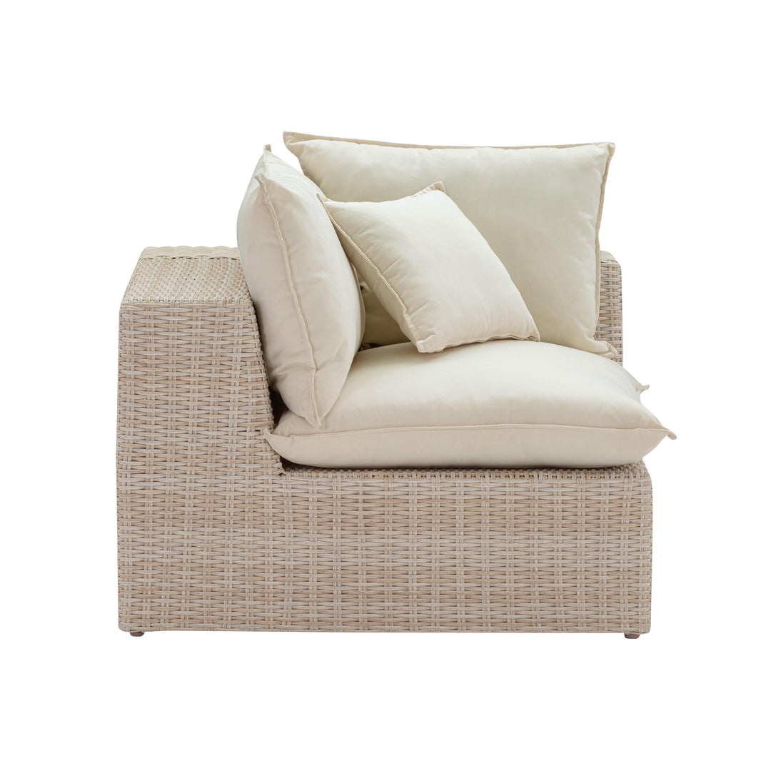 Cali Natural Wicker Outdoor Corner Chair
