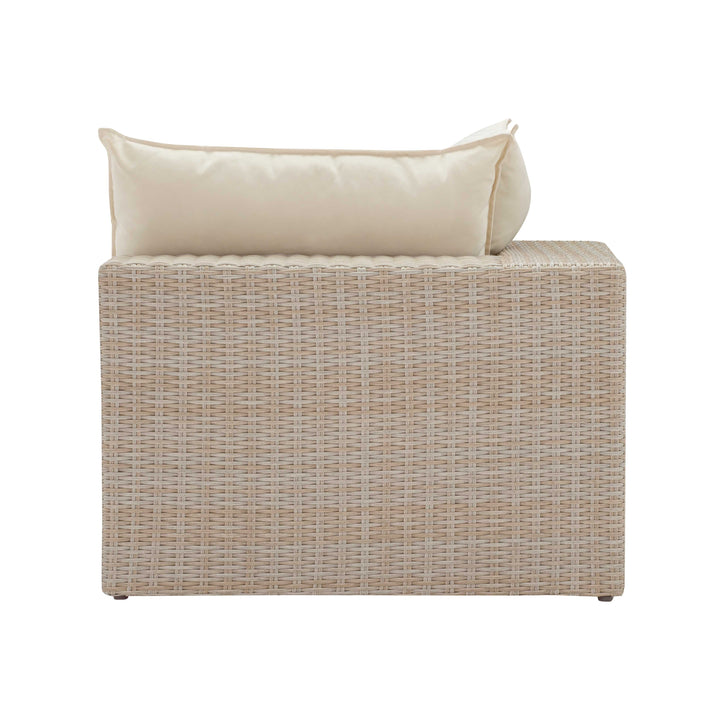 Cali 120" Natural Wicker Outdoor Modular Sofa