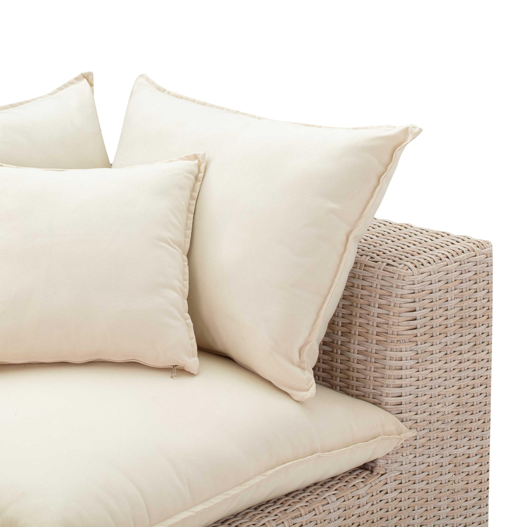 Cali Natural Performance Fabric & Natural Wicker Modular Outdoor Sectional