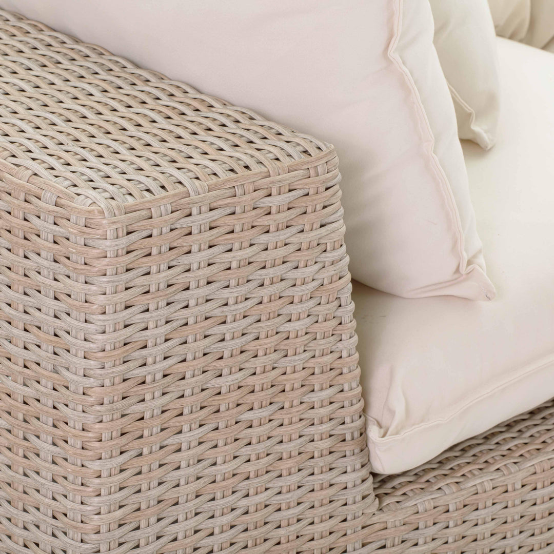 Cali Natural Performance Fabric & Natural Wicker Modular Outdoor Sectional
