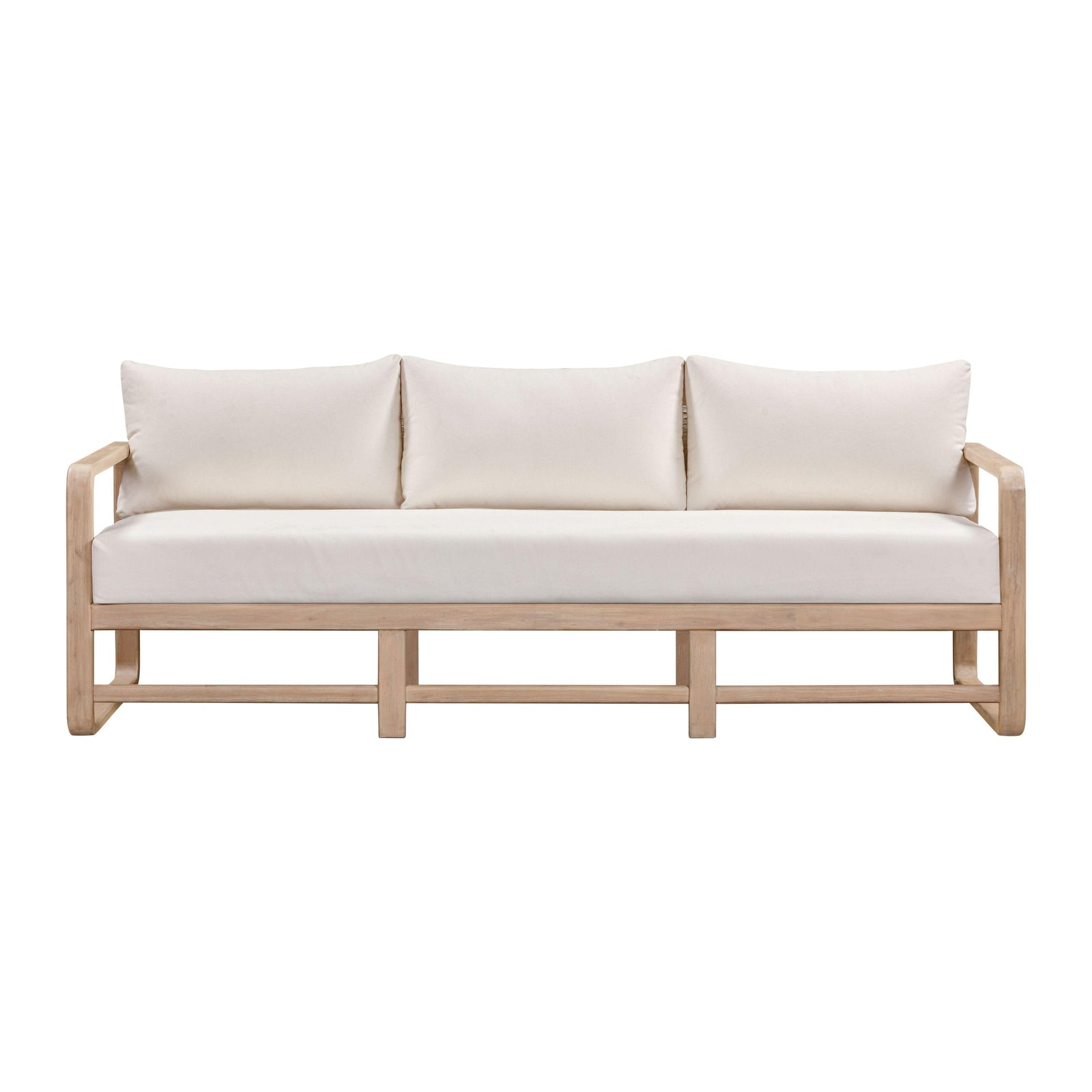 Palata 84" Cream Performance Fabric Outdoor Sofa