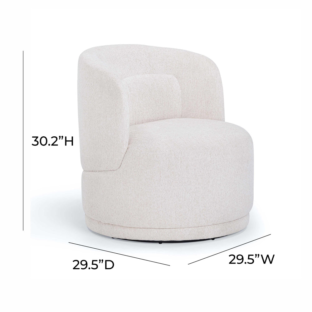 Massa Textured Performance Fabric Swivel Accent Chair - Beige