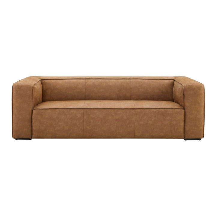 Aurora 90" Brown Leather Sofa