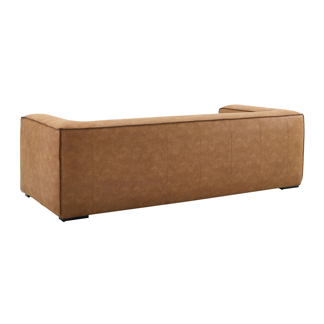 Aurora 90" Brown Leather Sofa