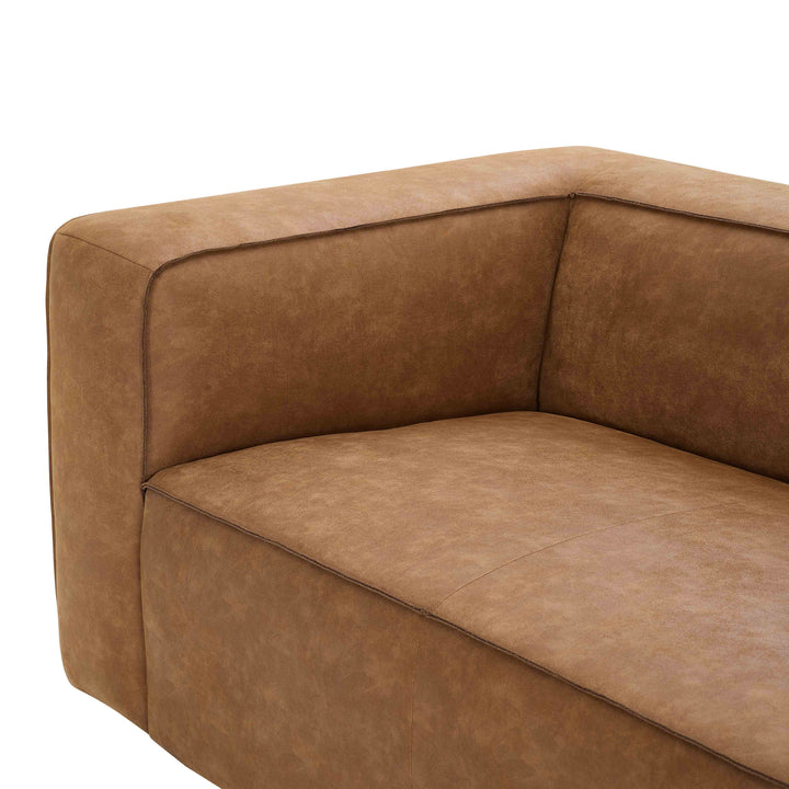 Aurora 90" Brown Leather Sofa