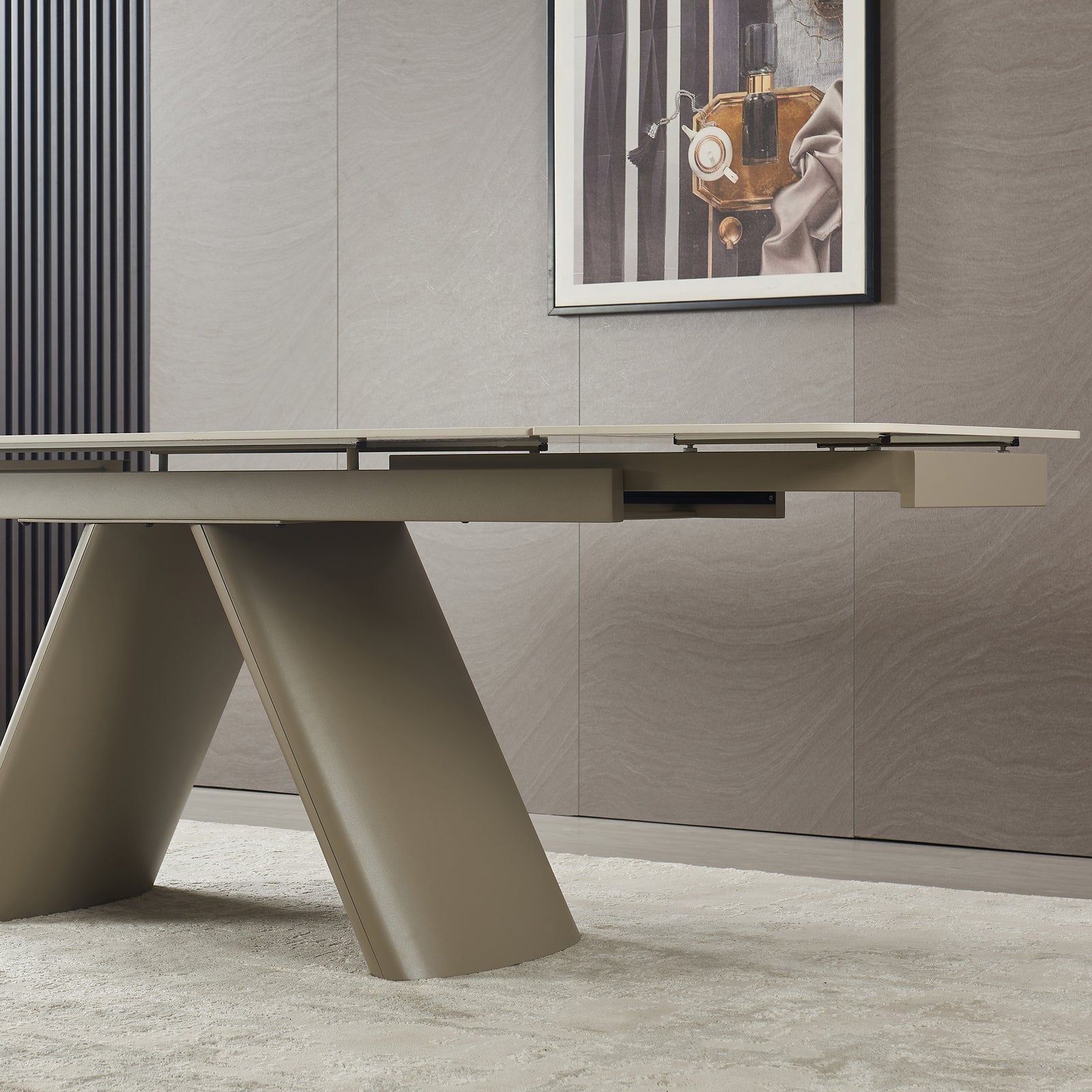 Retractable Sintered Stone Extendable Dining Table