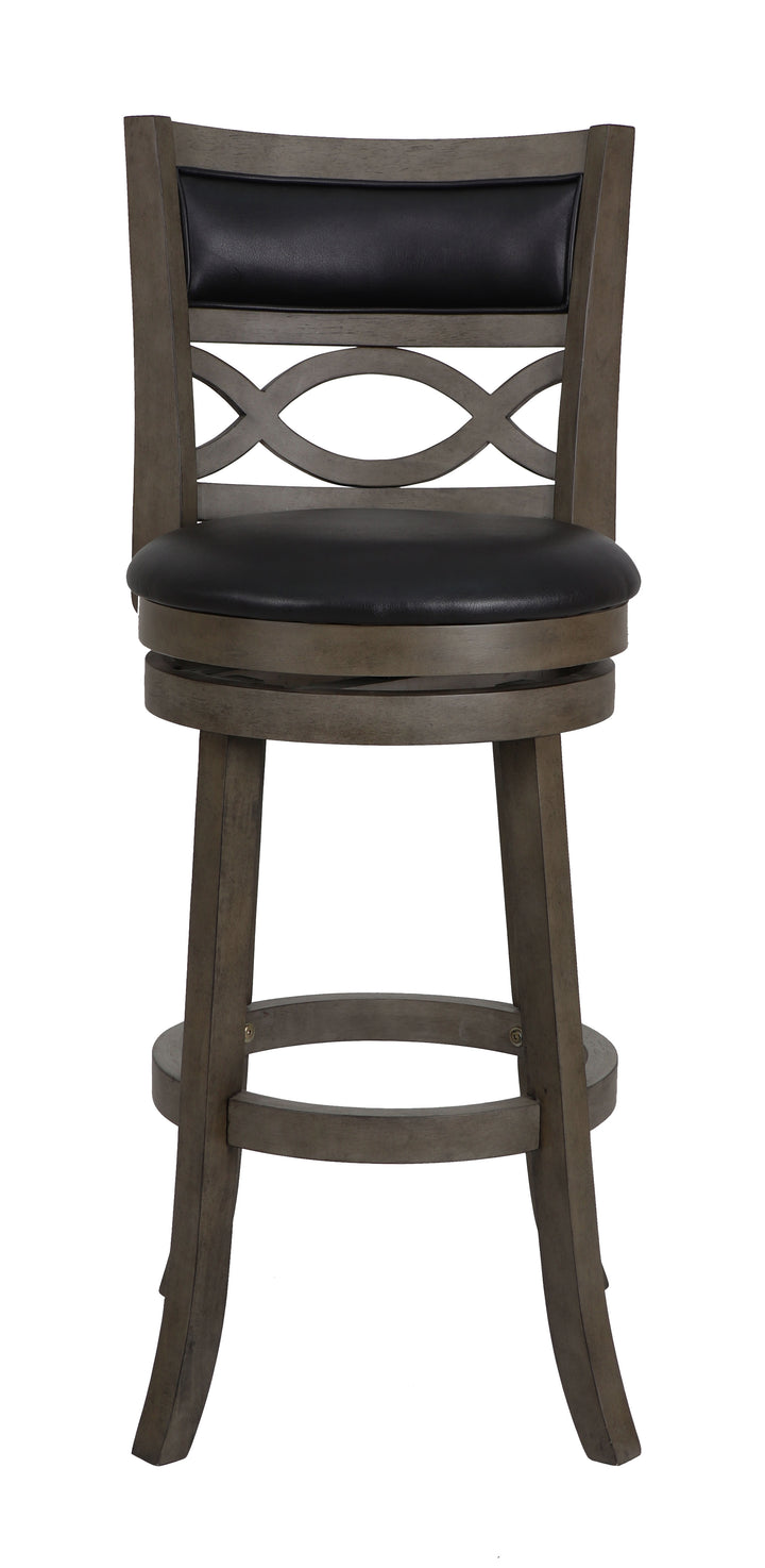 Manchester 29" Bar Stool W/black Pu Cushions-Gray