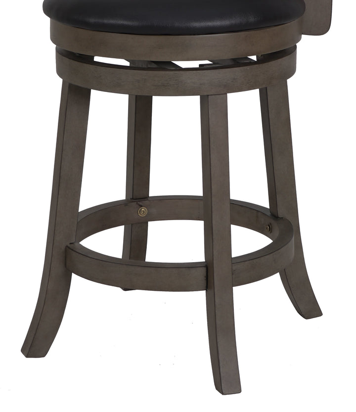 Manchester 24" Counter Stool W/black Pu Cushions-Gray