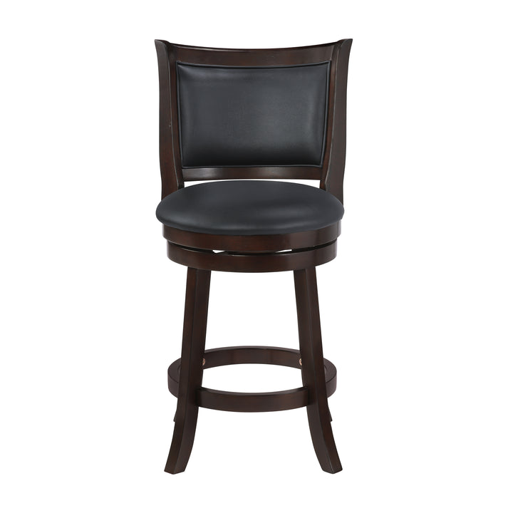 Bristol 24" Counter Stool W/black Pu Cushions-Dk. Brown