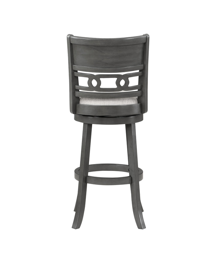 Gia 29" Swivel Barstool-Gray W/gray Fabric Seat
