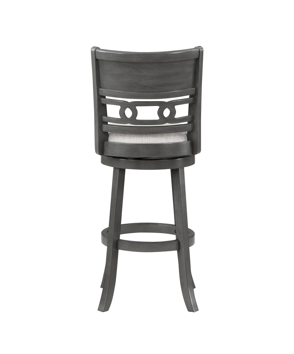 Gia 29" Swivel Barstool-Gray W/gray Fabric Seat
