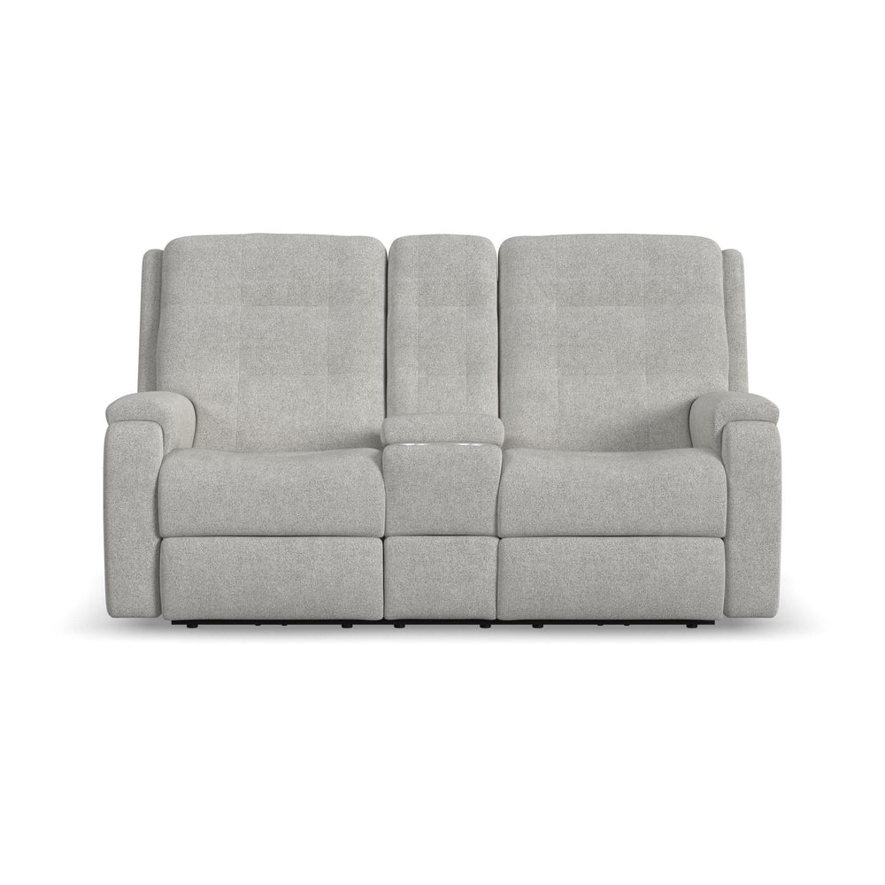 Arlo Fabric Power Reclining Loveseat with Console & Power Headrests