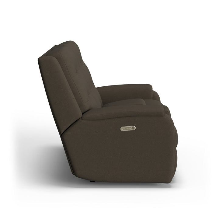 Arlo Fabric Power Reclining Loveseat with Console &amp; Power Headrests