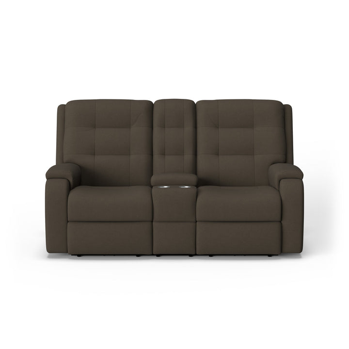 Arlo Fabric Power Reclining Loveseat with Console &amp; Power Headrests