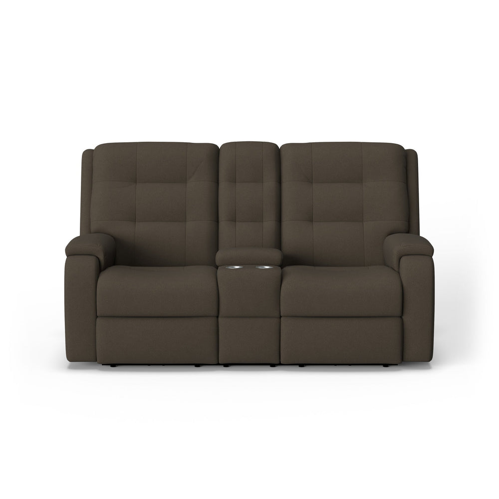 Arlo Fabric Power Reclining Loveseat with Console & Power Headrests