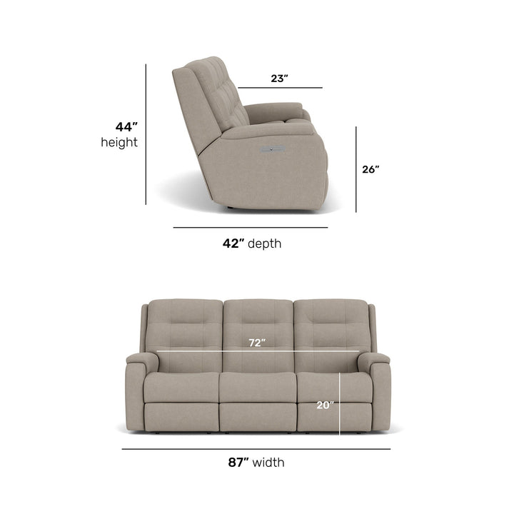 Arlo Fabric Power Reclining Sofa with Power Headrests