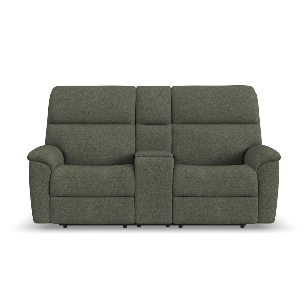 Porter Fabric Power Reclining Loveseat with Console, Power Headrest, & Lumbar
