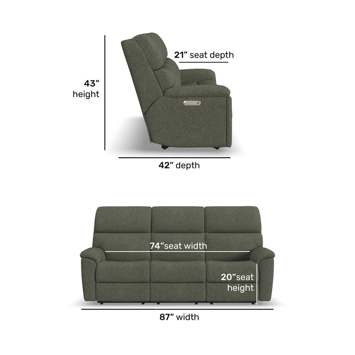 Porter Fabric Power Reclining Sofa with Console, Power Headrest, &amp; Lumbar