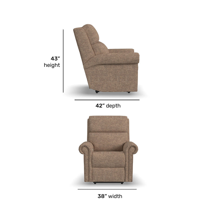 Bernard Fabric Power Recliner with Power Headrest &amp; Lumbar