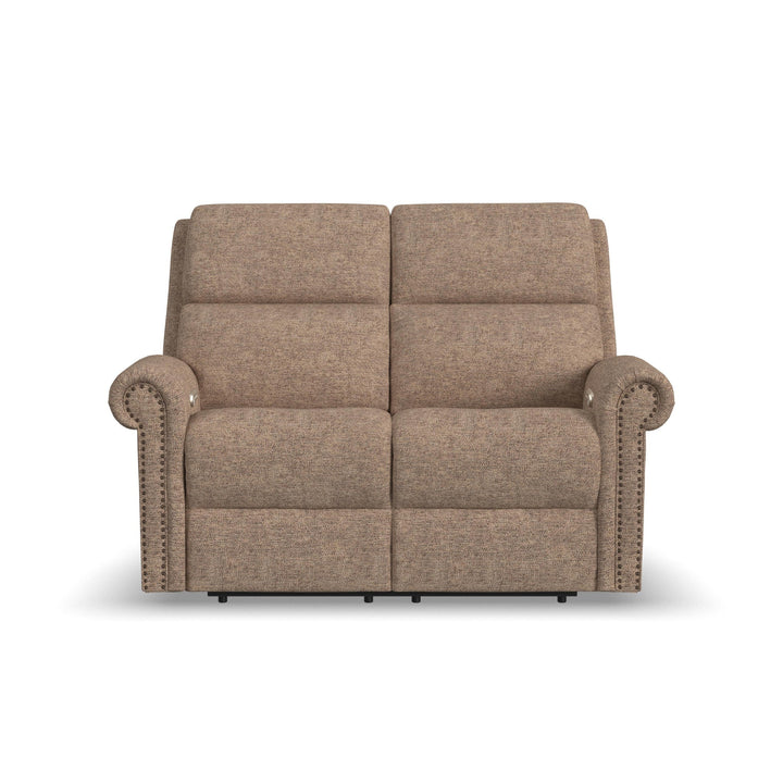 Bernard Fabric Power Reclining Loveseat with Power Headrest &amp; Lumbar
