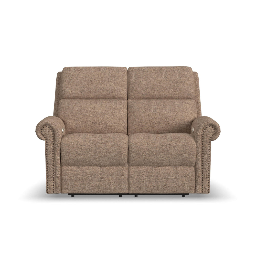 Bernard Fabric Power Reclining Loveseat with Power Headrest & Lumbar
