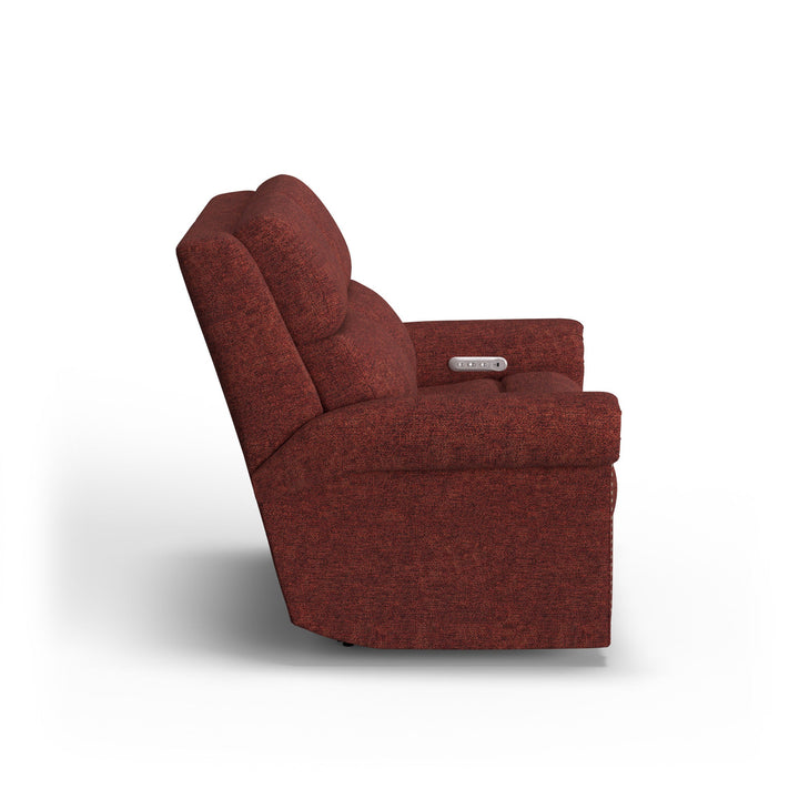 Bernard Fabric Power Reclining Loveseat with Power Headrest &amp; Lumbar