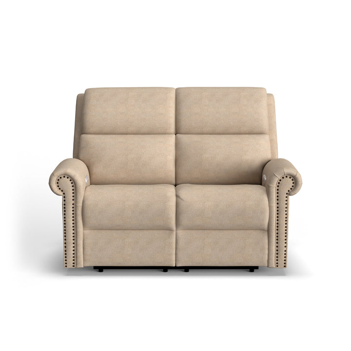Bernard Fabric Power Reclining Loveseat with Power Headrest &amp; Lumbar