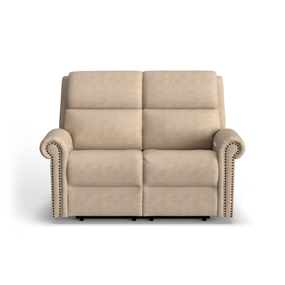 Bernard Fabric Power Reclining Loveseat with Power Headrest & Lumbar