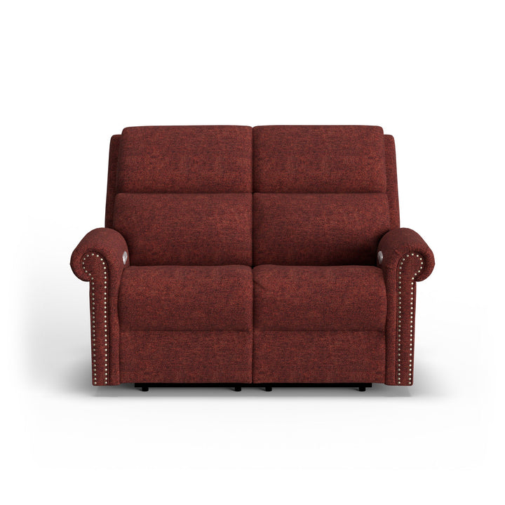 Bernard Fabric Power Reclining Loveseat with Power Headrest &amp; Lumbar