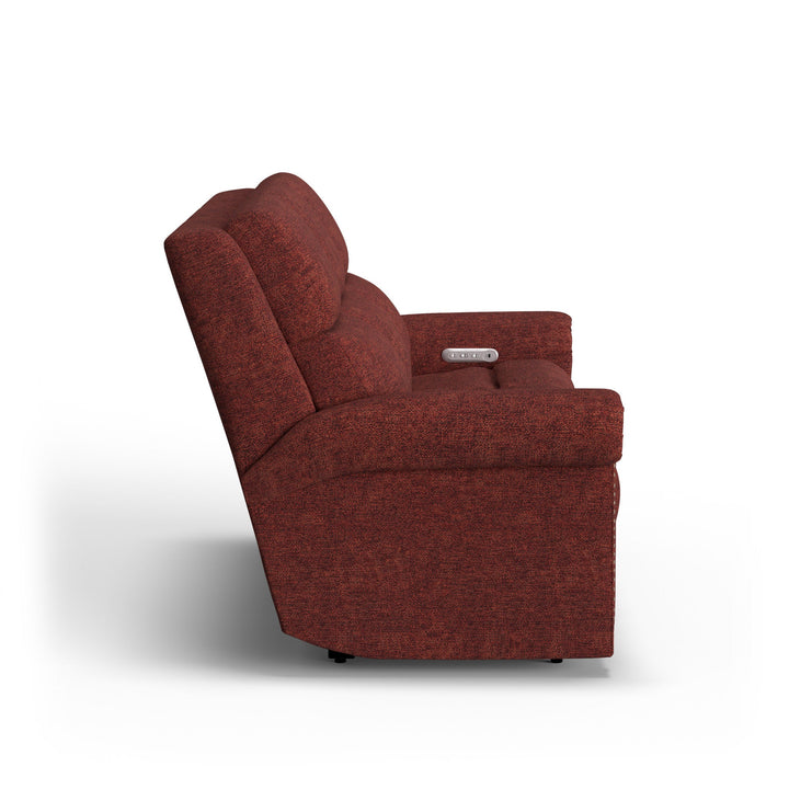 Bernard Fabric Power Reclining Sofa with Console, Power Headrest, &amp; Lumbar