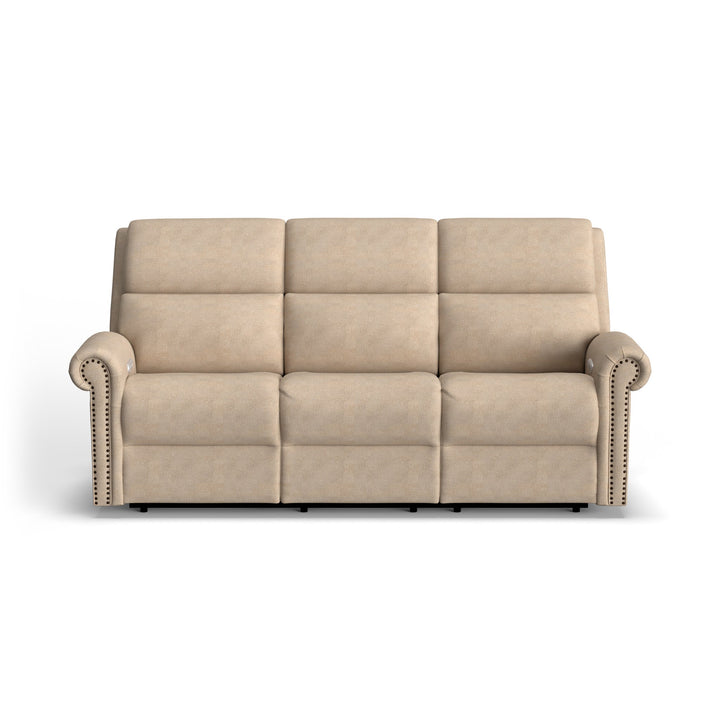 Bernard Fabric Power Reclining Sofa with Console, Power Headrest, &amp; Lumbar