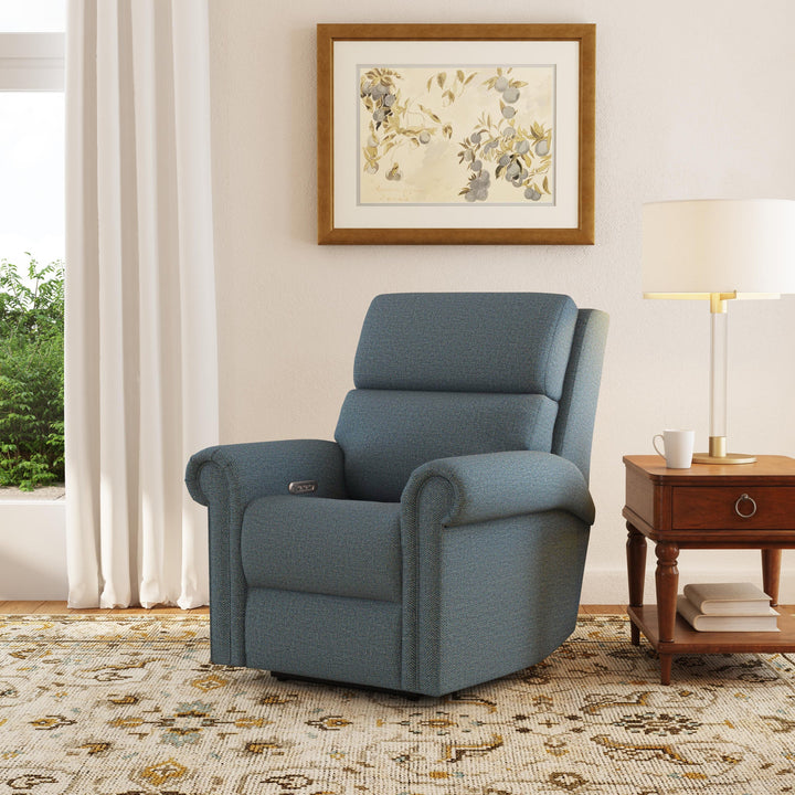 Bernard Fabric Power Recliner with Power Headrest &amp; Lumbar