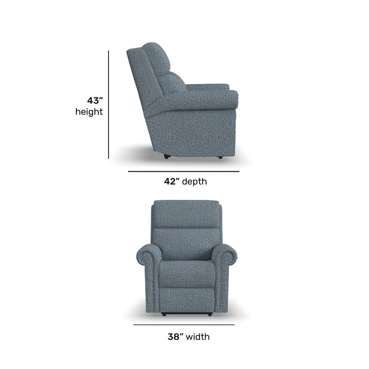 Bernard Fabric Power Recliner with Power Headrest &amp; Lumbar