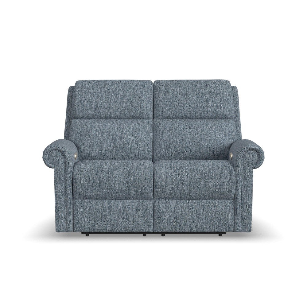 Bernard Fabric Power Reclining Loveseat with Power Headrest & Lumbar
