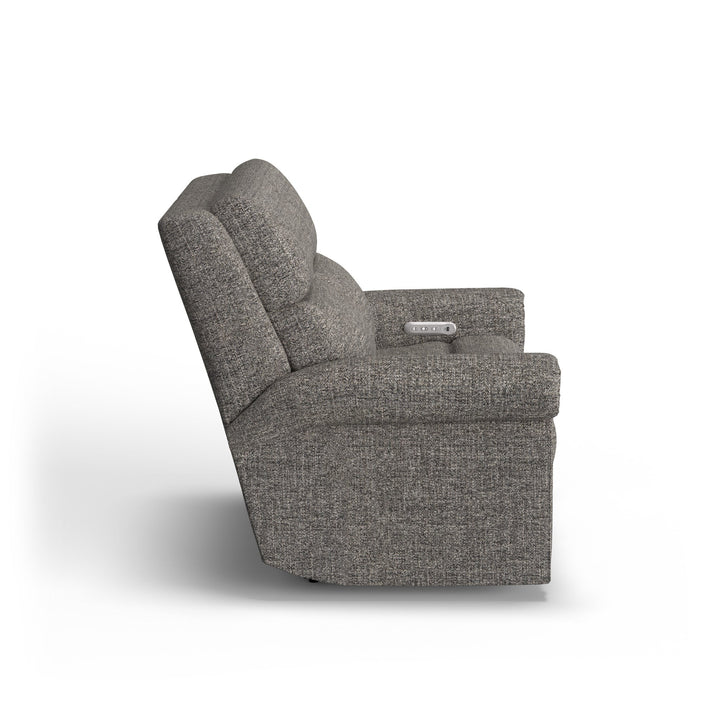 Bernard Fabric Power Reclining Loveseat with Power Headrest &amp; Lumbar