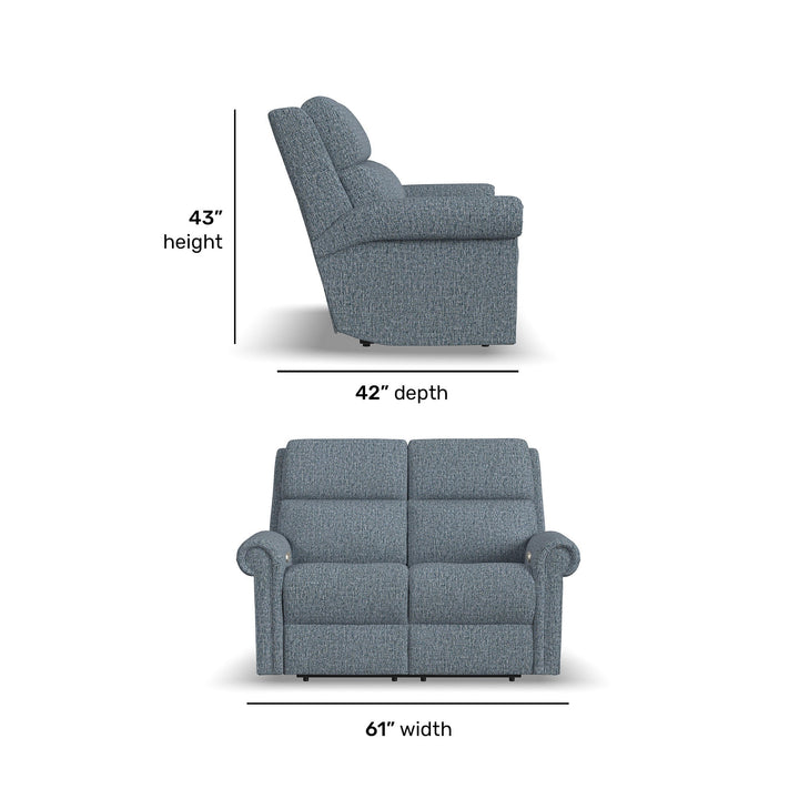 Bernard Fabric Power Reclining Loveseat with Power Headrest &amp; Lumbar