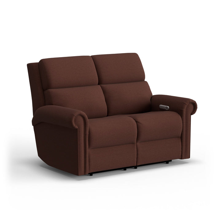 Bernard Fabric Power Reclining Loveseat with Power Headrest &amp; Lumbar