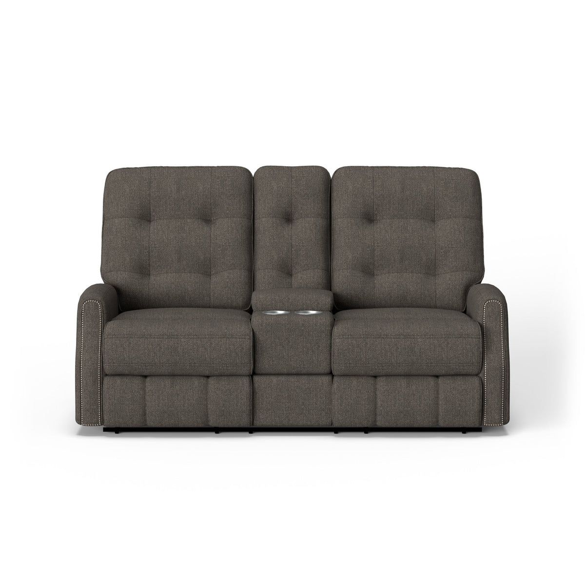 Devon Fabric Power Reclining Loveseat with Console & Power Headrests