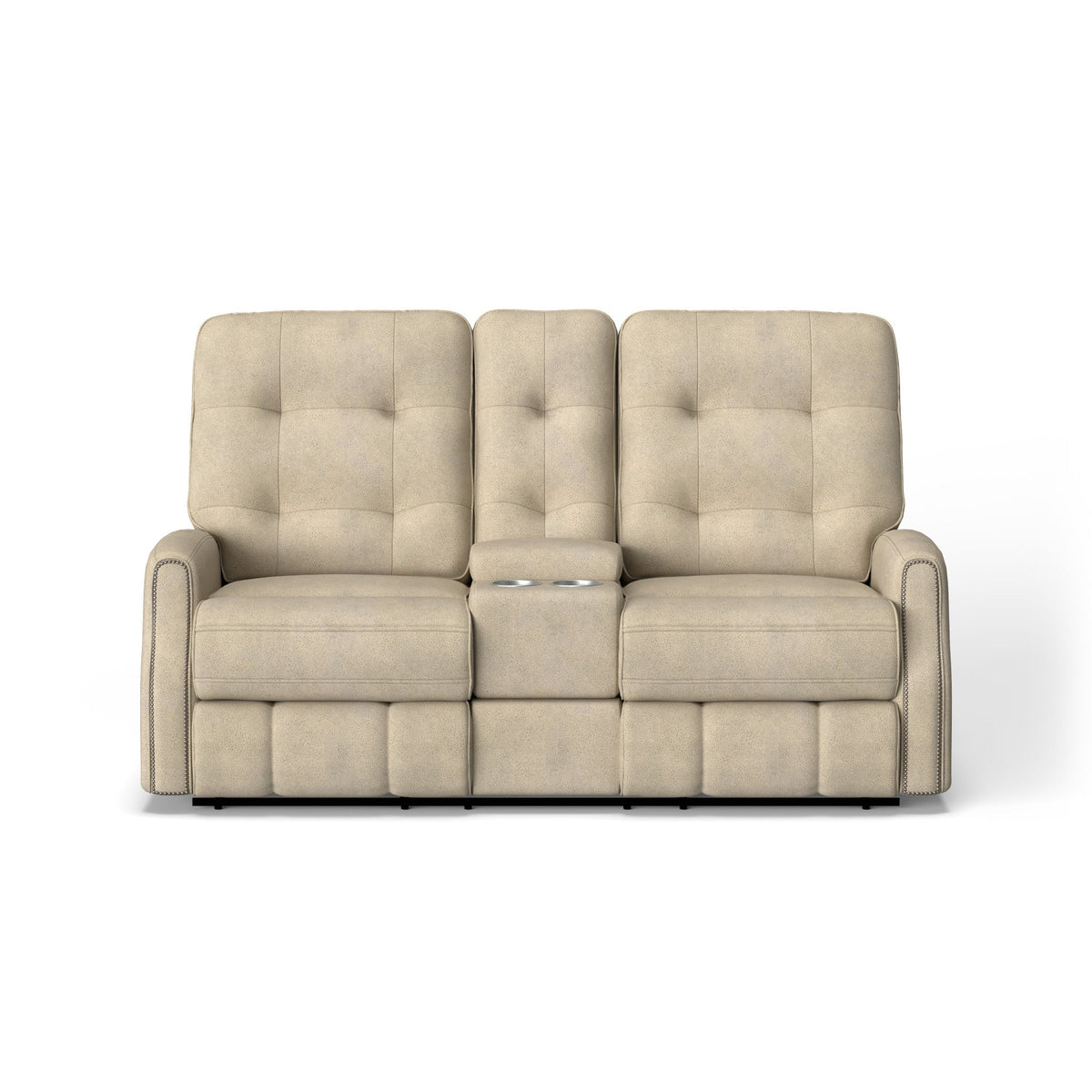 Devon Fabric Reclining Loveseat with Console