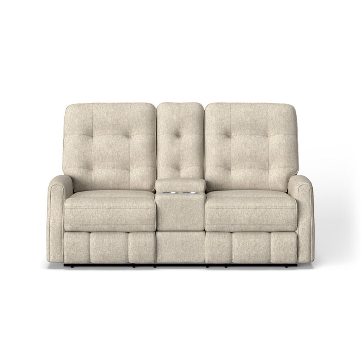 Devon Fabric Power Reclining Loveseat with Console
