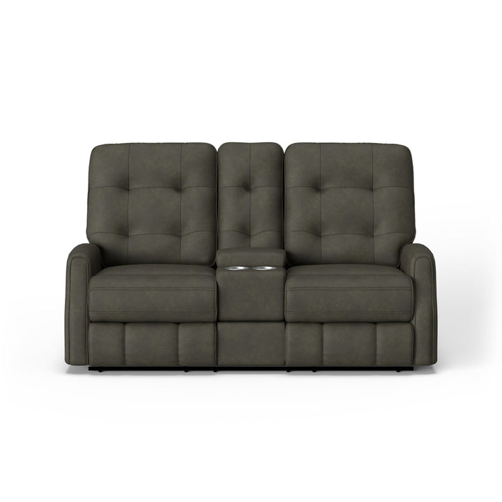 Devon Fabric Power Reclining Loveseat with Console
