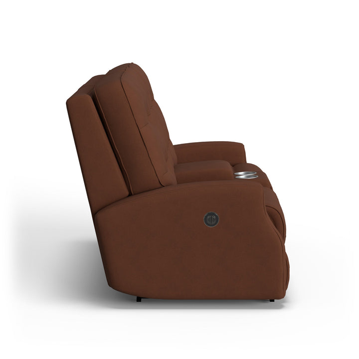 Devon Fabric Power Reclining Loveseat with Console